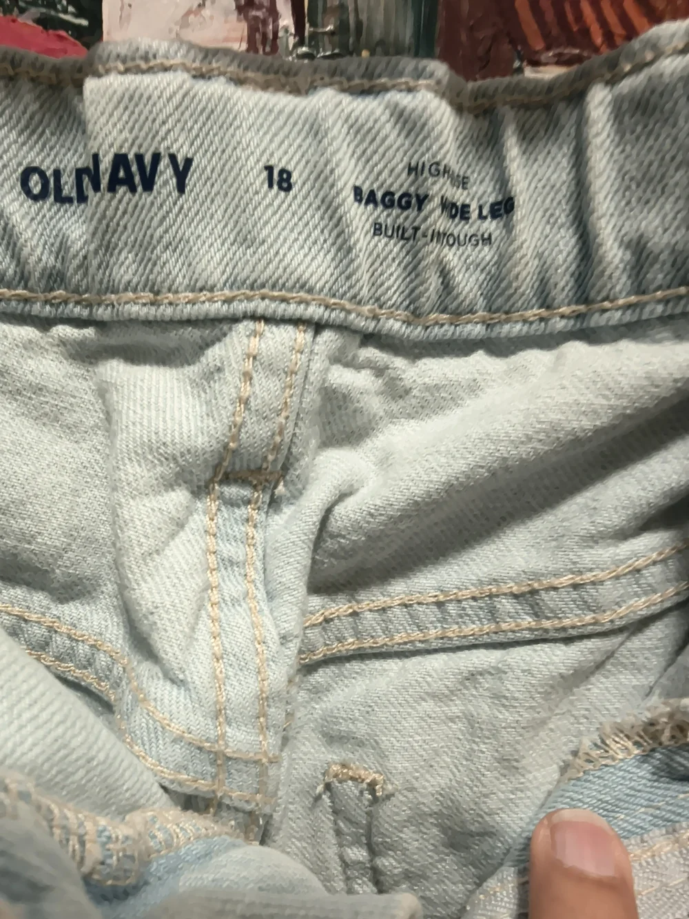Old Navy Light Blue Wide Leg Distressed Jeans Built In Tough Big Kids